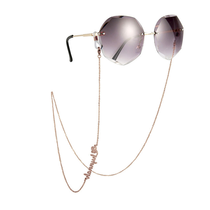 Customized Titanium Steel Name Glasses Chain Sunglasses Customized Titanium Steel Name Glasses Chain Sunglasses